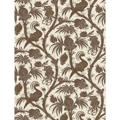 Brewster Java Balinese Peacock Scalamandre Self Adhesive Wallpaper: NuWallpaper Removable Vinyl, Brown, 30.75 Sq Ft Coverage