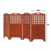 Solhome Carlton Reddish Brown Wood Privacy Screen with 4 Panels - 46" - 3 of 4