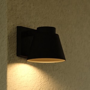 VAXCEL Evans Aluminum 1 Light Integrated LED Textured Black Contemporary Outdoor Wall Sconce - 1 of 4