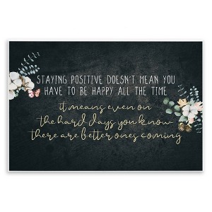 Stupell Industries Motivational Distressed Stay Positive Florals Wall Plaque Art, 19" x 13" - 1 of 4