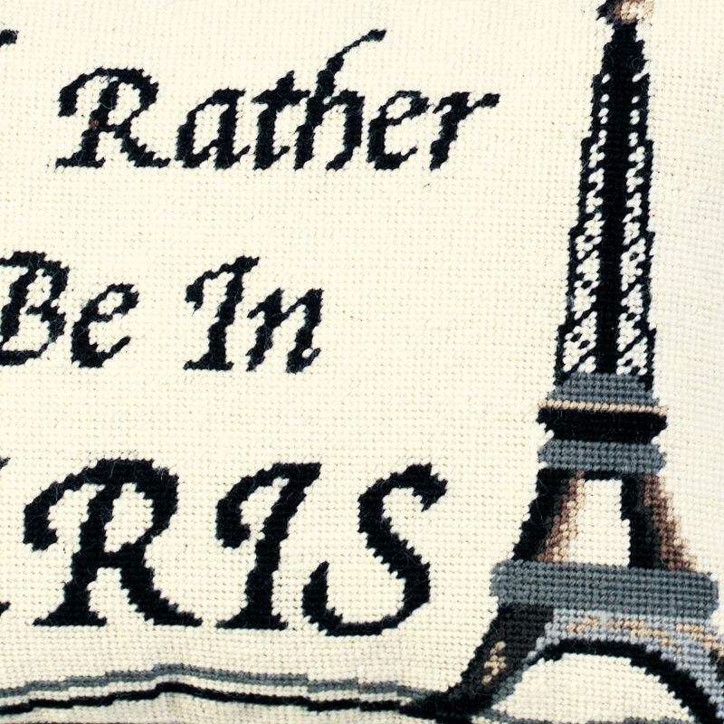 C&F Home 12" x 16" I'd Rather Be In Paris Needlepoint Throw Pillow, 3 of 4