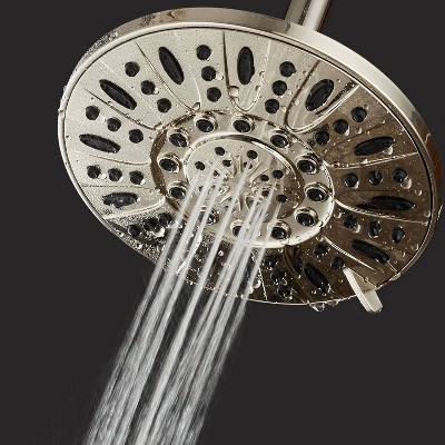 Brushed Nickel 7" Wall Mounted Rainfall Shower Head with Multiple Settings