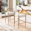 Vynxaria Beige Dining Chair Set of 2 with Natural Wood and Iron Legs - 2 of 4