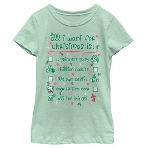 Girl's Lost Gods Christmas I want All the Things T-Shirt - 1 of 3