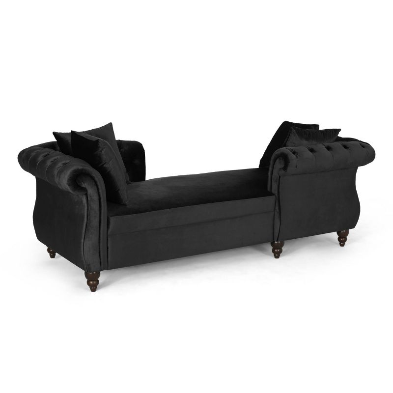 Houck Modern Glam Tufted Velvet Tete-A-Tete Chaise Lounge with Accent Pillows - Christopher Knight Home, 1 of 11
