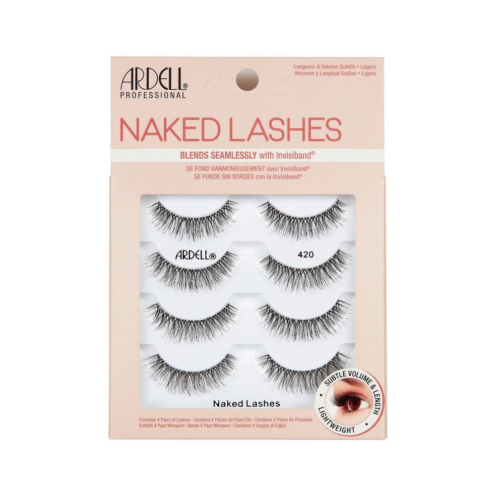 Photos - Other Cosmetics Ardell Naked 420 False Eyelashes - Black - 4pr 
