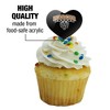 Mercer University Secondary Logo Heart Love Cupcake Picks Toppers Decoration Set of 6 - 3 of 4