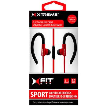 Xtreme Cables Sport Grip Earbuds with Microphone, 3.5mm Universal - Red
