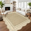 Coucheta Scalloped Hallway Runner Area Rug, Washable Non-Slip Low Pile Area Rug for Kitchen, Entryway, Living Room, Multi-Color & Size - 2 of 4