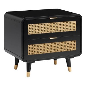 TOV Furniture Christine 24.8"H Mid-Century Wood Nightstand in Black - 1 of 4