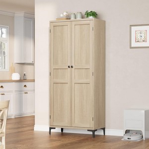 63 Inch Tall Storage Cabinet, Kitchen Pantry Cabinet 5 Tier Bathroom Cabinet with 2 Doors Adjustable Shelves for Kitchen, Dining Room, Bathroom - 1 of 4