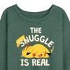 Women's - Pokémon - The Snuggle Pikachu Lightweight French Terry Wide Neck Long Sleeve Shirt - 2 of 4