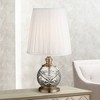 Regency Hill Ida Traditional Accent Table Lamp 15" High Crystal Sphere White Empire Shade for Bedroom Bedside Nightstand Office Family House Home - 2 of 4