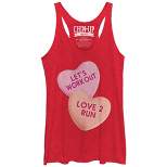 Women's CHIN UP Valentine Heart Candy Workout Racerback Tank Top