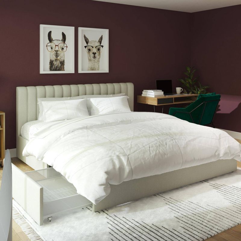 Brittany Upholstered Bed with Storage Drawers - Novogratz, 5 of 10