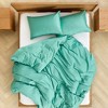 Canadian Down & Feather Company - 3 Piece Duvet Cover Set with 3-Sided Zipper, Turquoise - 4 of 4