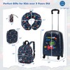 Costway 5 PCS Kids Luggage Set with Backpack Neck Pillow Luggage Tag Lunch Bag Wheels Pink/Light Pink/Blue/Dark Blue - 3 of 4