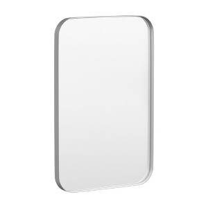 Tempered Glass Rounded Rectangle Framed Wall-Mounted Bathroom Vanity Mirror - 1 of 1