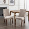 OUTSUPPLY Set of 2 Premium Linen Dining Chairs, Upholstery with Curved Solid Wood Legs - 4 of 4