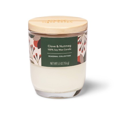 100% Soy Wax Candle Clove & Nutmeg - 5.5oz - Everspring™