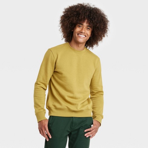 Men's Regular Fit Crewneck Sweatshirt - Goodfellow u0026 Co™ Olive Green M :  Target