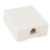 Unique Bargains Beige RJ11 6P4C Telephone Modular Single Port Surface Mount Jack - 3 of 4