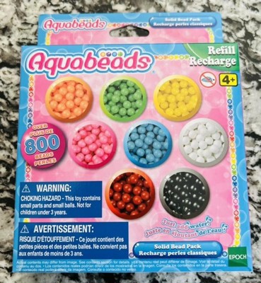 Aquabeads Solid Bead Pack, Arts & Crafts Bead Refill Kit for Children -  over 800 solid beads in 8 colors