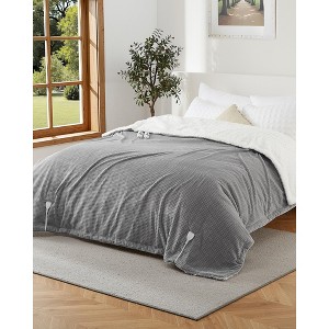 Heated Blanket King Size 90x100 Inch, Soft Flannel Electric Blankets w/ 4 Heating Levels & 10H Auto Shut Off, Washable for Bedroom Apartment, Grey - 1 of 4