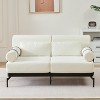 Modern 59" Two Seater Couch, Chenille Loveseat Sofa with USB Ports, Cylindrical Armrests and Steel Frame for Living Room or Apartment - Cuddlewood - 2 of 4
