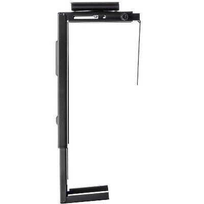 Adjustable Black Metal Under-Desk CPU Holder with Rotating Mechanism
