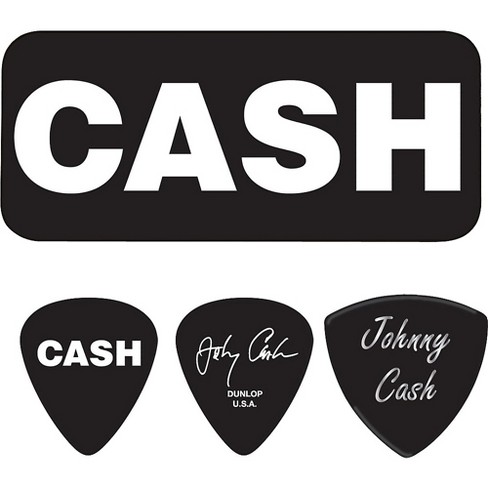 Dunlop JCPT01M Johnny Cash Memphis Pick Tin 6 Picks/Tin Medium Assorted 