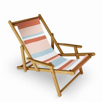 SunshineCanteen Mesa Desert Pastel Stripes Sling Chair - Deny Designs, Adjustable, UV & Water-Resistant, Hardwood Frame