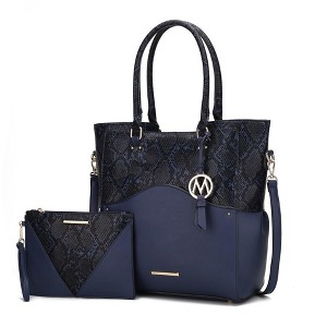 MKF Collection Iris Snake Embossed Women’s Tote Bag with matching Wristlet Pouch by Mia K - 1 of 4