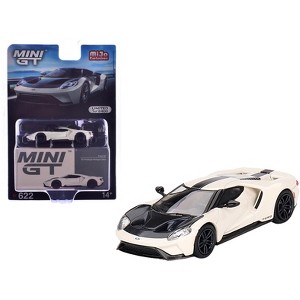 Ford GT "1964 Prototype Heritage Edition" Wimbledon White with Black Hood and Stripe Ltd Ed 1/64 Diecast Model Car by Mini GT - 1 of 3