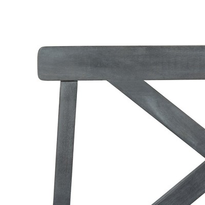 Mayer Classic Black Acacia Wood 49'' Outdoor Bench with Storage