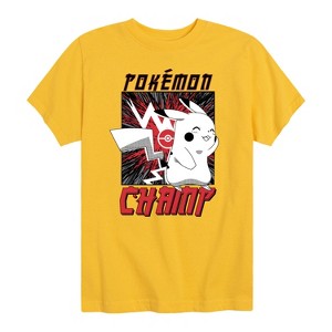 Boys' - Pokémon - Champ Pikachu Shy Short Sleeve Graphic T-Shirt - 1 of 4