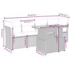 vidaXL 5 Piece Patio Sofa Set with Cushions - Gray Poly Rattan - 3 of 4