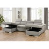 121" U Shaped Sleeper Sofa, Pull Out Bed with Double Storage Chaise for Living Room Office Apartment Bedroom, Light Gray - 2 of 4