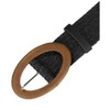 INSPIRE CHIC Women's Straw Rattan Oval Wooden Buckle Elastic Woven Wide Stretch Belts - 2 of 4