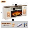 Dyonery Fireplace TV Stand for 80-inch TV, Modern Media Console with 36-inch Mantel and LED Lights, with Storage Drawers and Cabinet, White - 2 of 4
