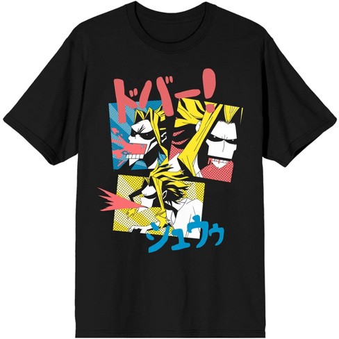 My Hero Academia Anime All Might Mens Short Sleeve Black Shirt : Target