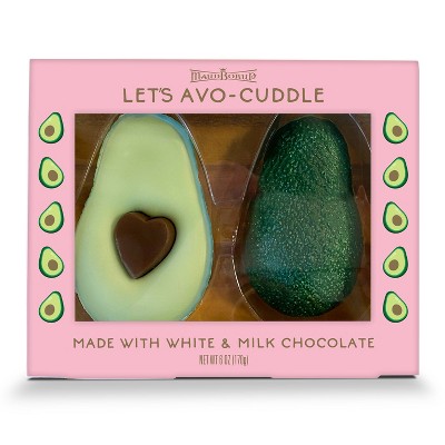 Maud Borup Let's Avo-Cuddle Valentine's Solid White & Milk Chocolate Avocado - 6oz