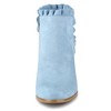 BLISSFUL STEP Women's Back to College Party Ruffle Pointed Toe Block Heel Ankle Boots - 3 of 4