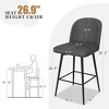 JUJABU 360°Swivel Upholstered Barstools Set of 3 with Backs and Metal Legs, 26" Seat Height Faux Leather Kitchen Counter Stool Chairs - 4 of 4