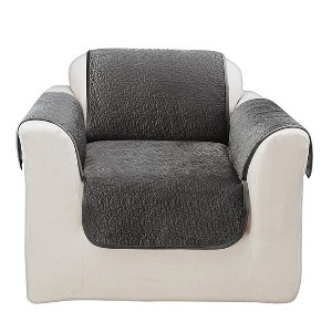 Elegant Vermicelli Chair Furniture Protector Gunmetal - Sure Fit, Grey