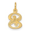 Black Bow Jewelry 14k Yellow Gold, Isabelle Collection, Mini Letter S Initial Charm - 3 of 4