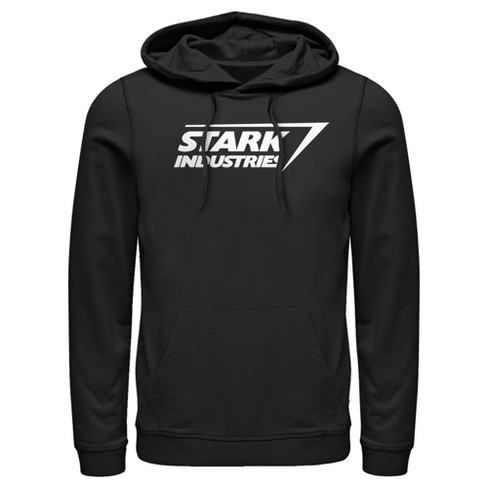 Men's Marvel Stark Industries Iron Man Logo Pull Over Hoodie - Black - Large