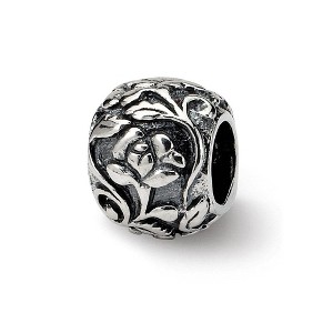 Black Bow Jewelry Sterling Silver Flower and Vine Bead Charm - 1 of 3
