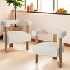 Coolbibila-Mid-Century Modern Barrel Accent Chair, Upholstered Dining Room Chairs With Arms, Armchair Side Chairs For Living Room - 3 of 4