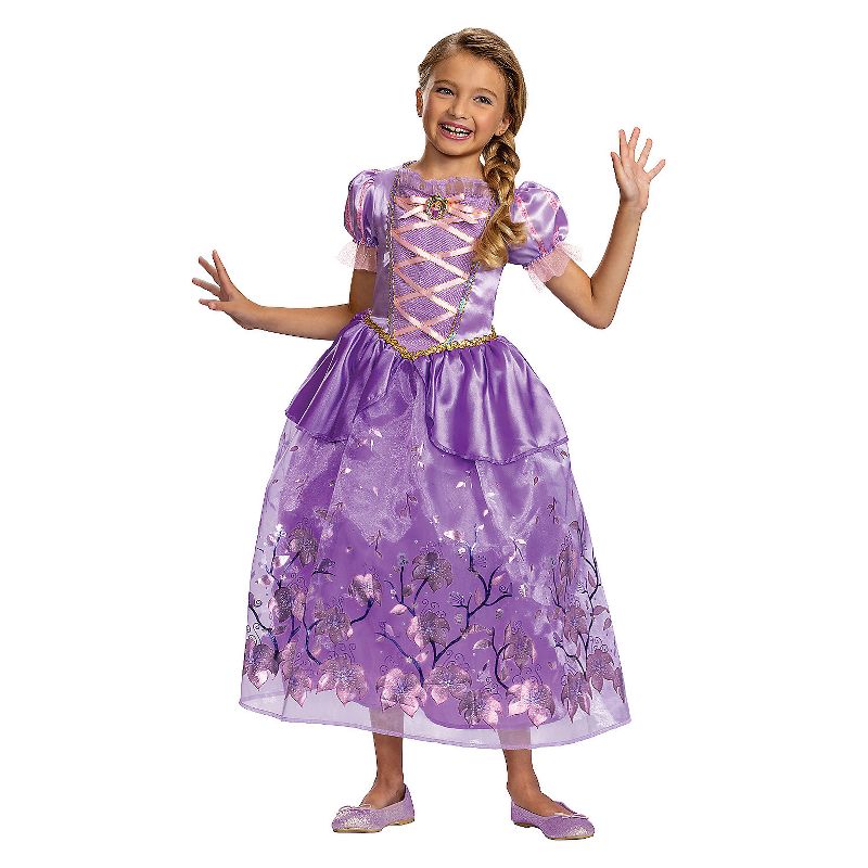 Girls' Tangled Deluxe Princess Rapunzel Dress Costume, 1 of 2
